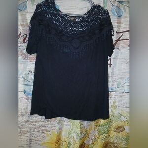 Daytrip Black Lace Women's Blouse